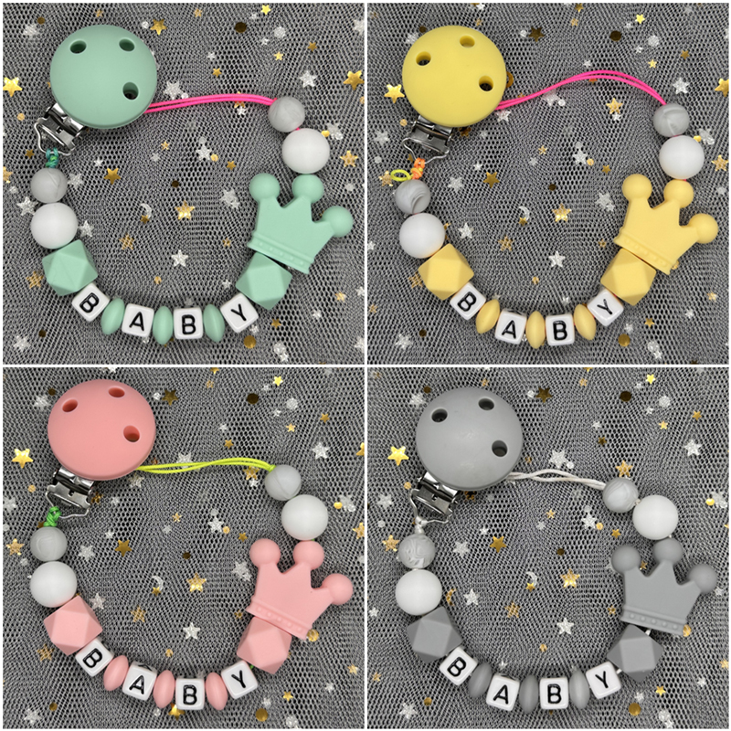 Baby Pacifier Clip - Custom Name Silicone Baby Pacifier Clips