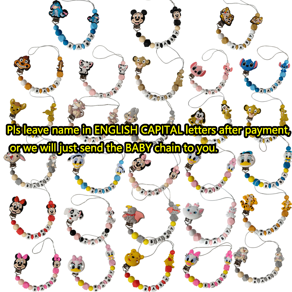 1PC Personalized name Baby Sil - Baby Pacifier Clip avaliação e preço