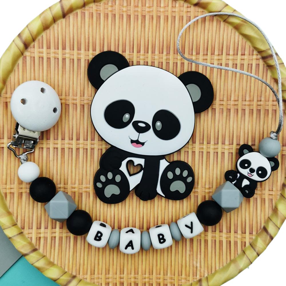 Panda Customized English Silic - Baby Pacifier Clip avaliação e preço