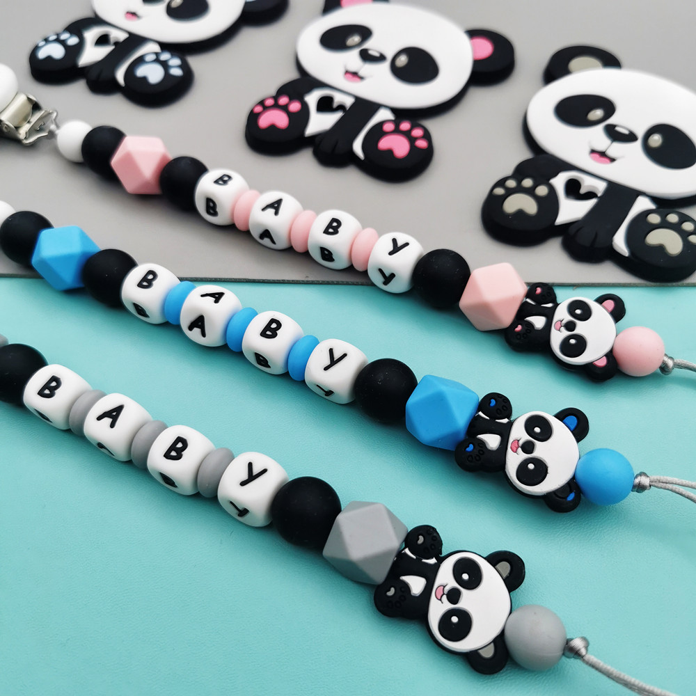 Panda Customized English Silic - Baby Pacifier Clip avaliação e preço