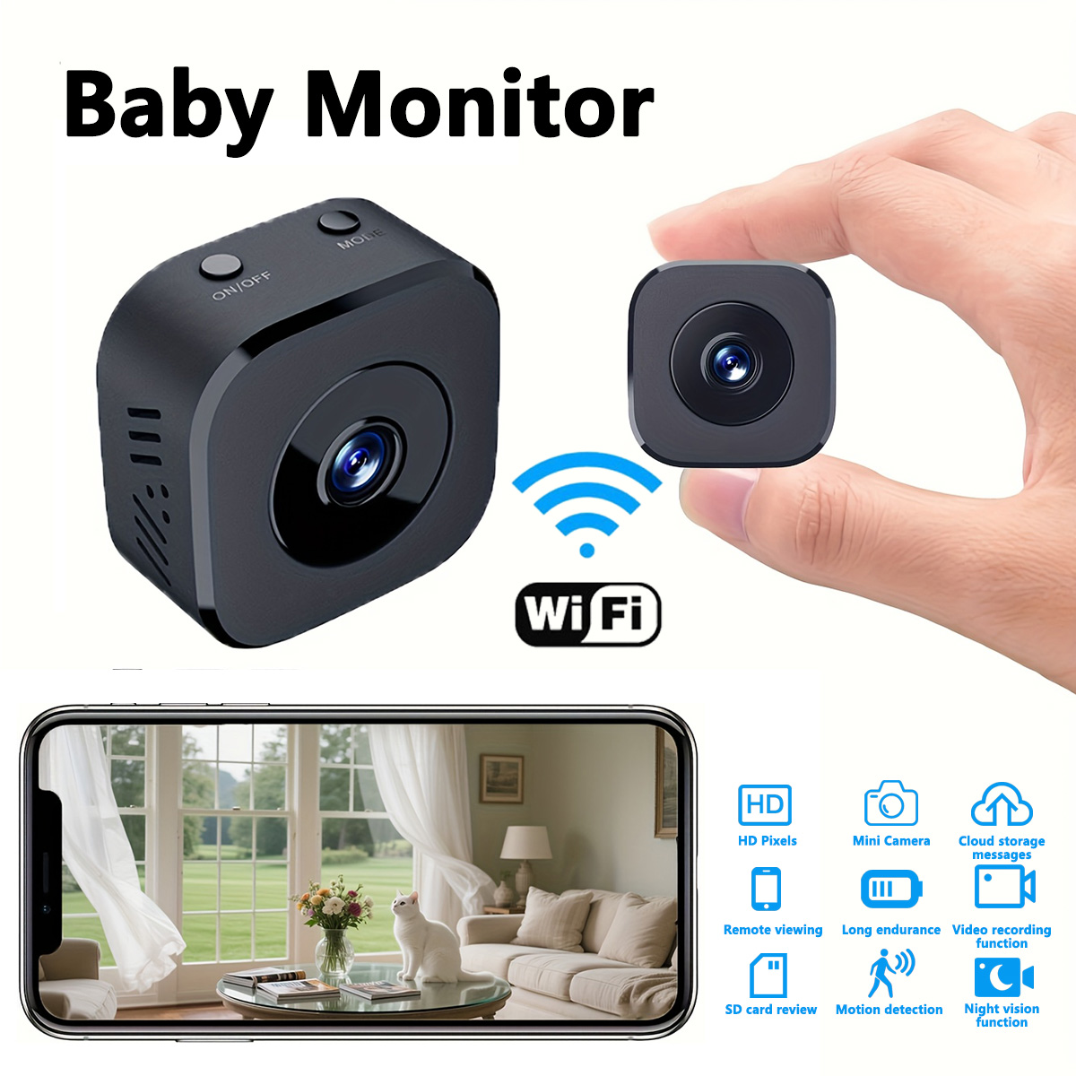 1080P HD Mini WiFi Camera Indo - Baby Monitor Sensor avaliação e preço