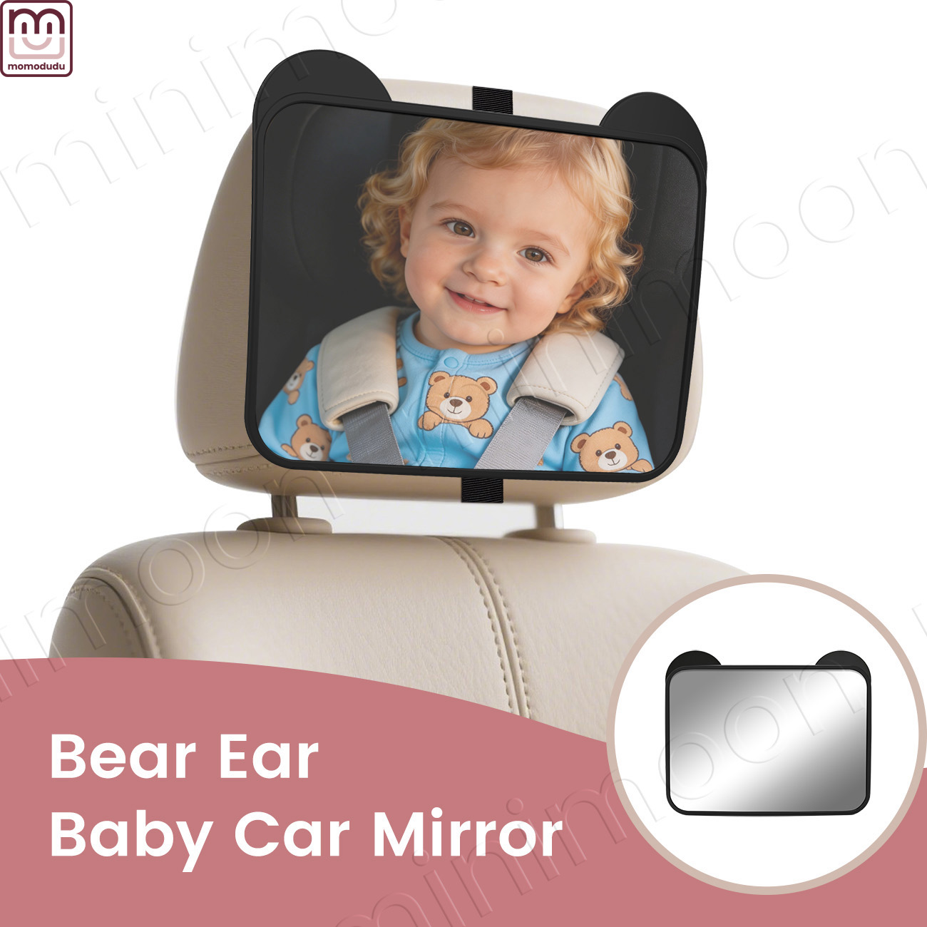 Cute Bear-Ear Car Seat Mirror, - Baby Monitor Sensor avaliação e preço