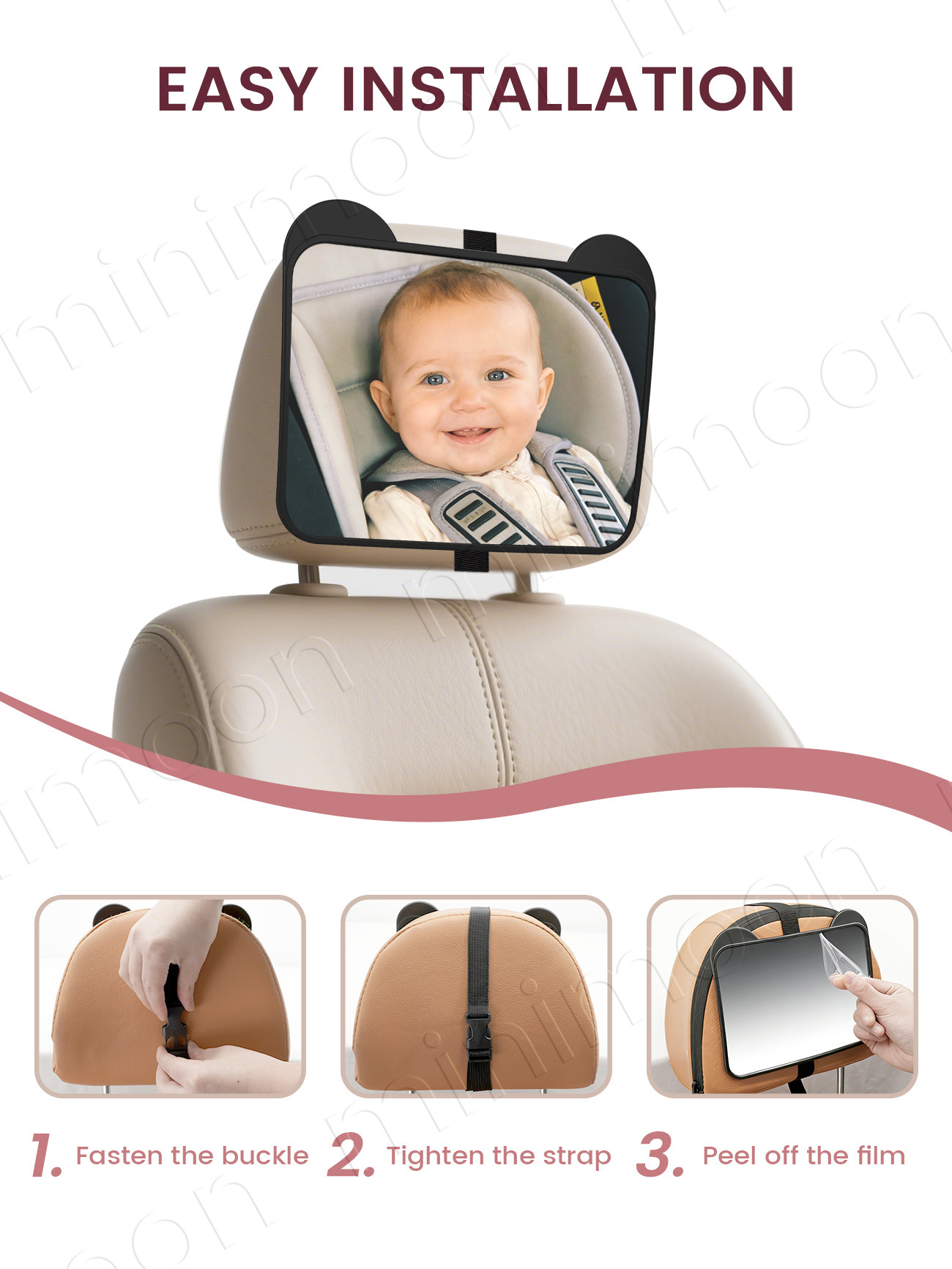 Cute Bear-Ear Car Seat Mirror, - Baby Monitor Sensor avaliação e preço